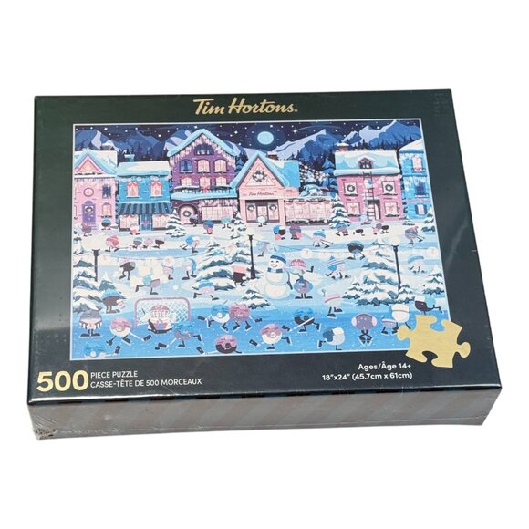 Tim Hortons A Snowy Timbits Night 500 Piece Jigsaw Puzzle 18 x 24 New Sealed - Picture 9 of 9